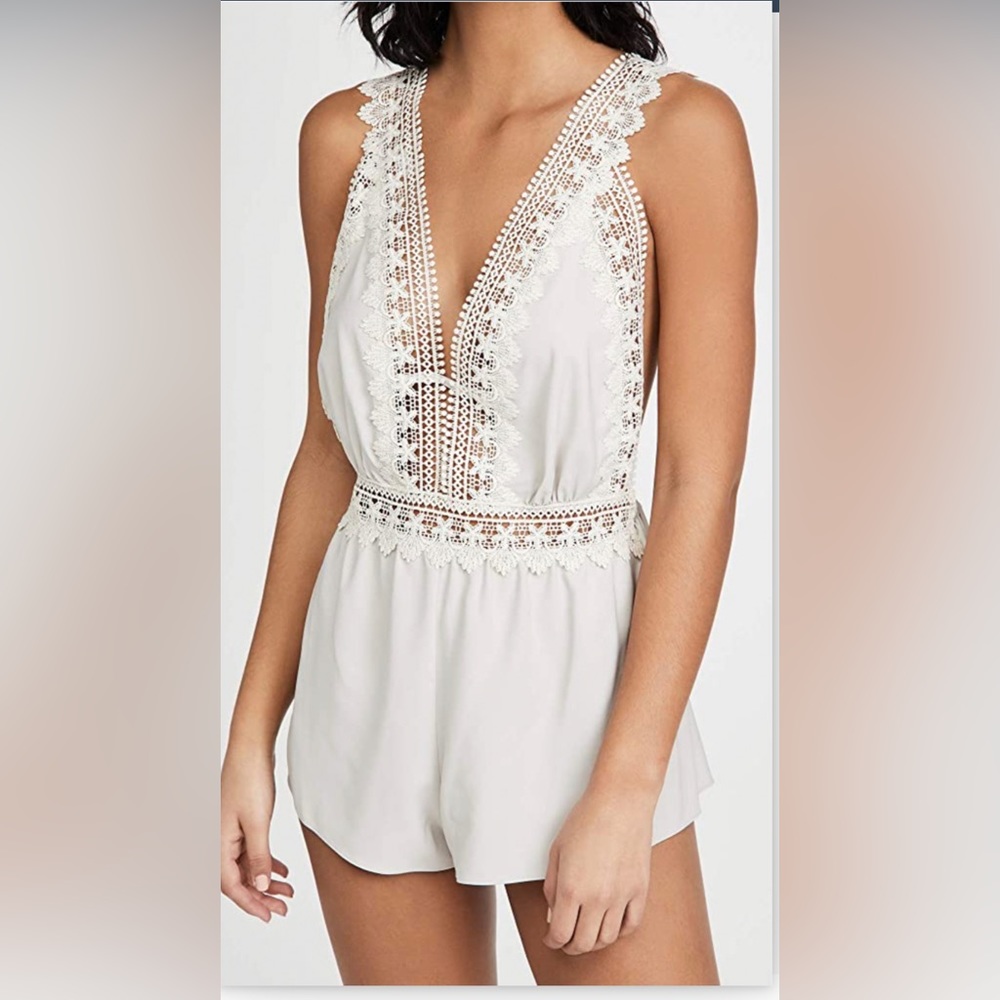 FLORA NIKROOZ BLYTHE ROMPER IN IVORY - Picture 6 of 6